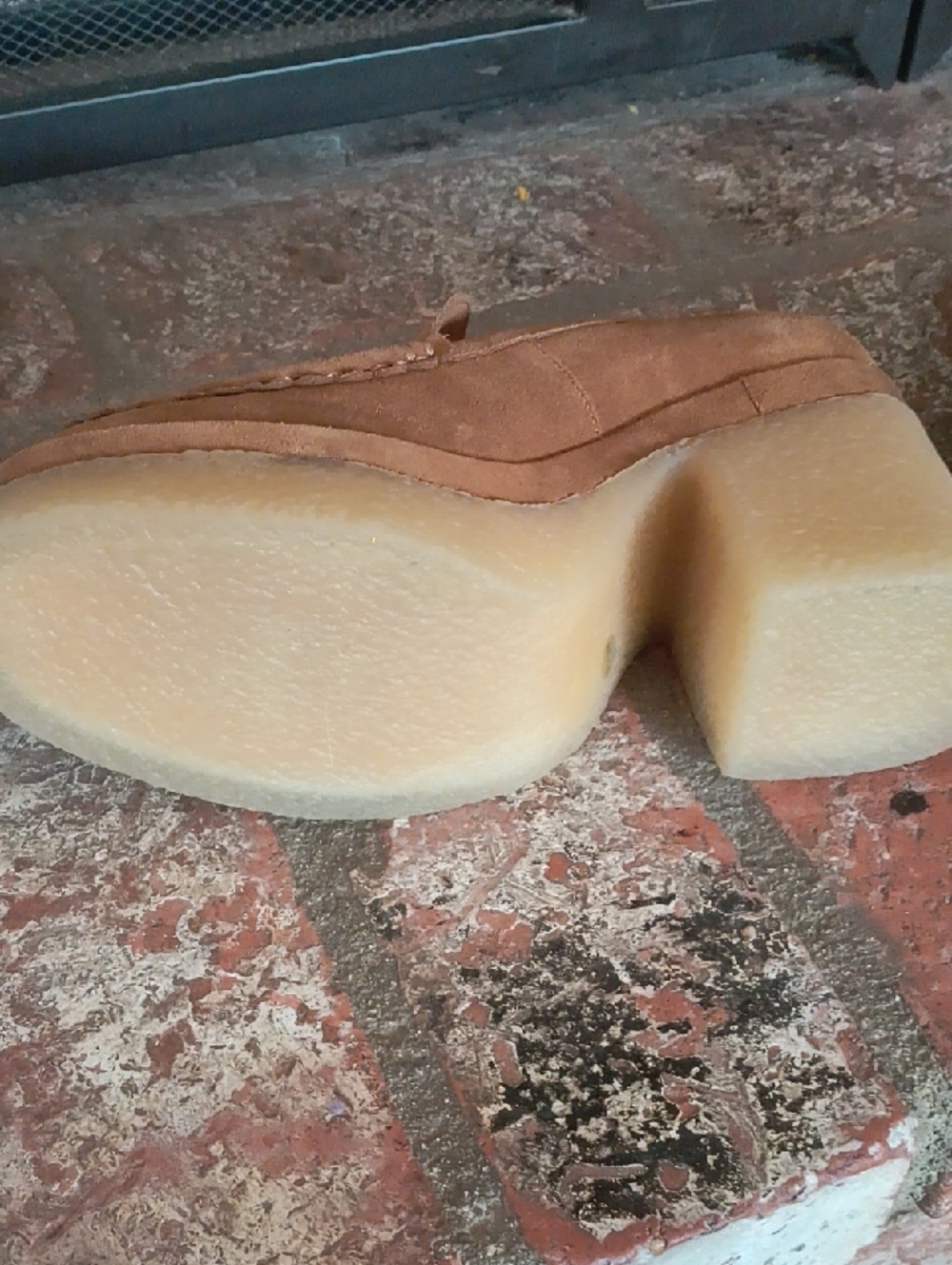 Women’s Suede Chunky Heel Loafers — Tan - Picture 9 of 10
